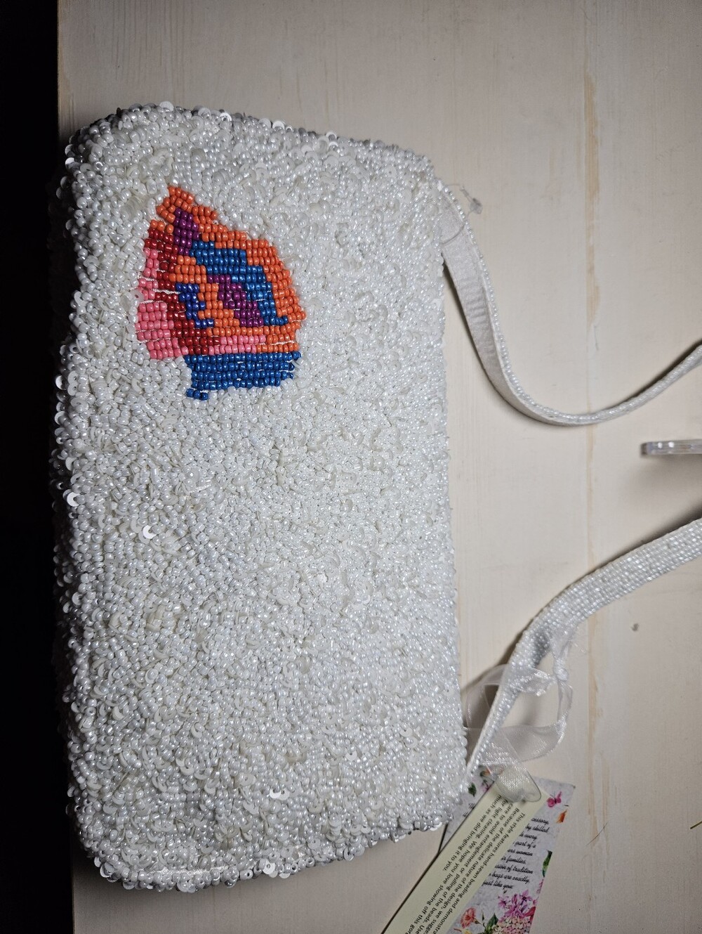 NWT Handcrafted in India Viral Beaded Floral Shoulder Bag – Boutique Style - Picture 6 of 7